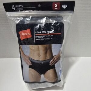 Hanes 4-Pack Briefs Size Small 28-30 Tagless Fresh IQ‎ ComfortFlex Gray/black